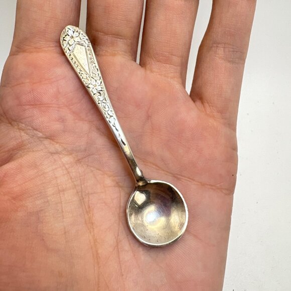 VTG Sterling Silver 925 Floral & Scroll Design Spoon Brooch Size 2.75" Length - Picture 9 of 12